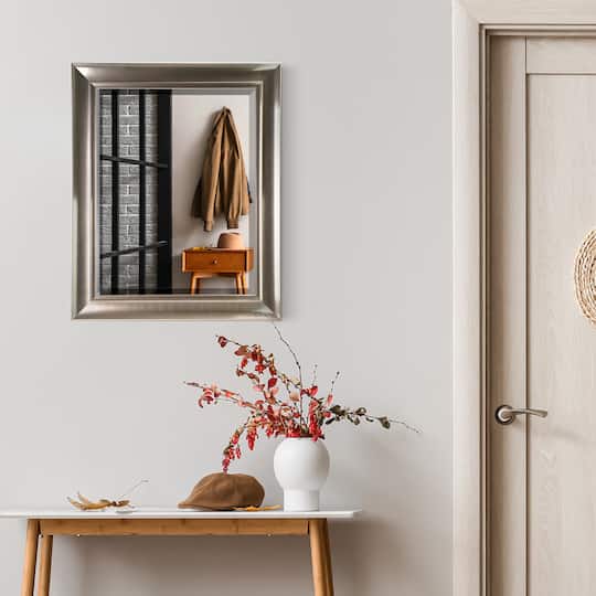 Head West 35" x 29" Oil Rubbed Antique Brushed Nickel Framed Wall Mirror